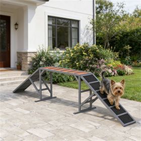 Dog agility equipment ramp, dog track, gray