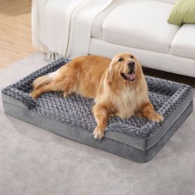 Washable Chew Proof Washable Luxury Orthopedic Dog Sofa Pet Bed For Dogs (Option: Gray-XL)