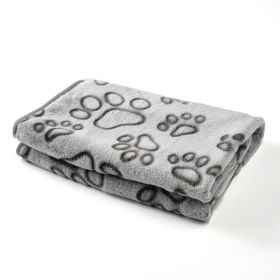 For Common Dogs Blanket Non-slip Seat Cushion (Option: Gray Footprints-80x100cm)